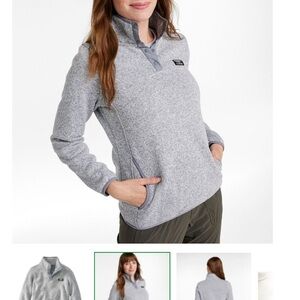 L.L. Bean Women's Heather Gray Snap Fleece